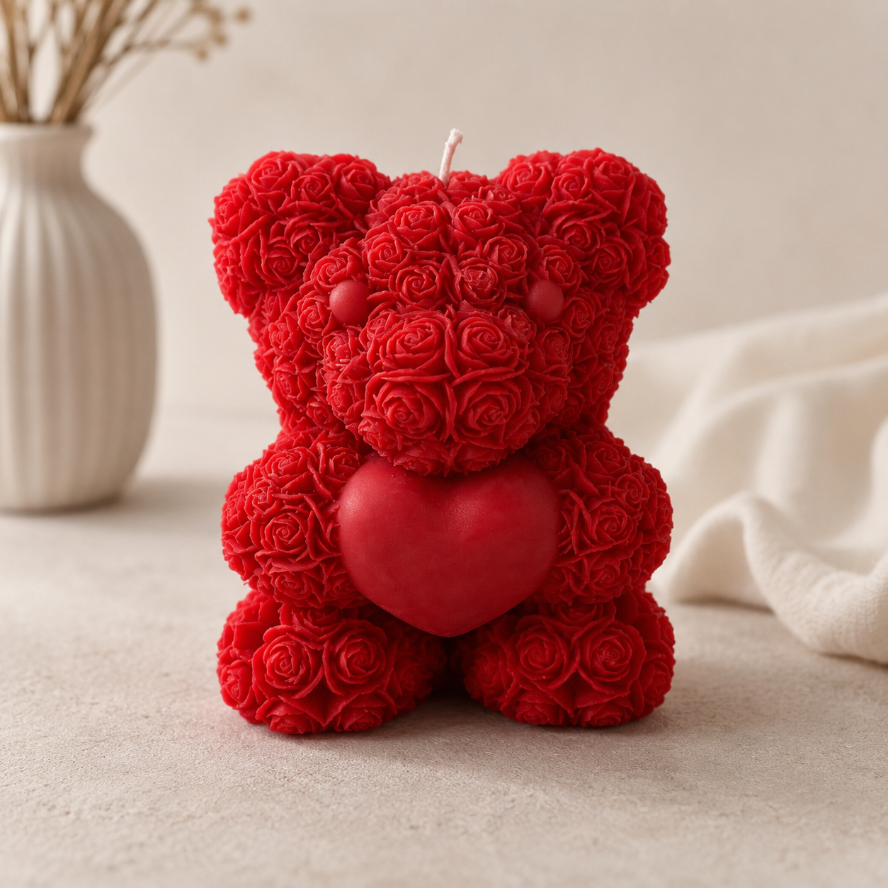 Red Rose Bear Beesoy Candle - Home Decor | Giveaway | Gift Idea