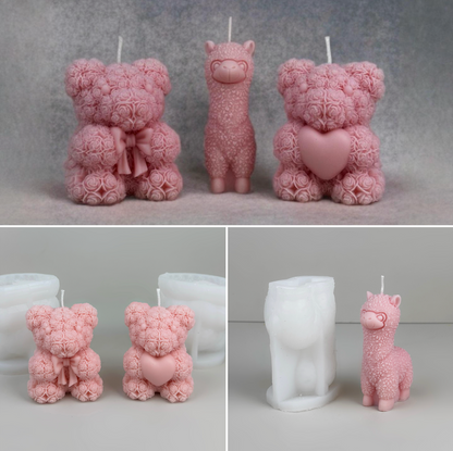 3D Silicone Mold for candles - Bear | Llama | Cat