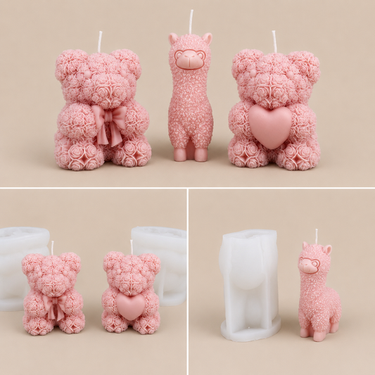 3D Silicone Mold for candles - Bear | Llama | Cat | Owl