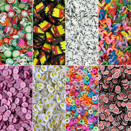 NOT EDIBLE! Food-themed Polymer Sprinkles for Slime and other crafts - Cereal | Egg | Sushi | Maki | Gummy worms | Onion | Mushroom | Fries | Salad | Burger | Ice Cream | Cupcake