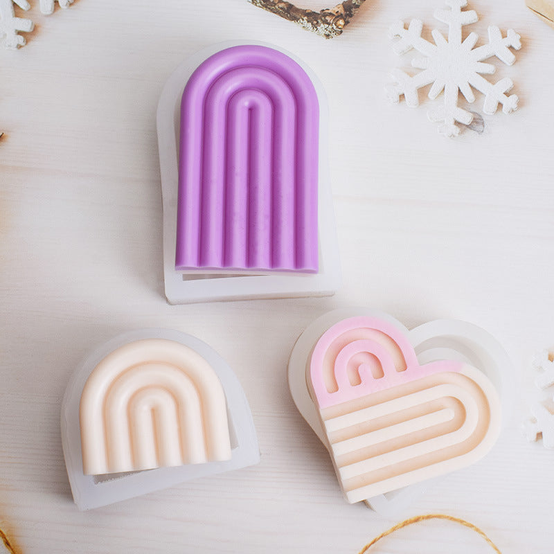 Rainbow Pillar Candle Silicone Mold