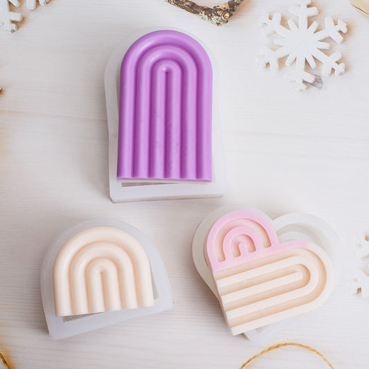 Rainbow Pillar Candle Silicone Mold