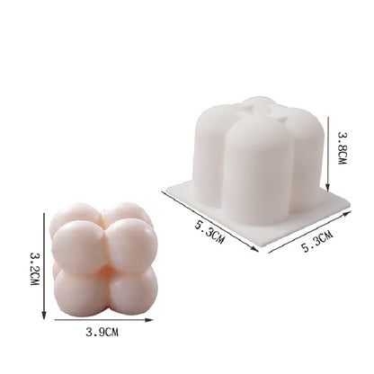 Singe-cavity / 6-cavity / 15-cavity 3D Bubble Rubiks Cube | Heart Bubble Silicone Molds