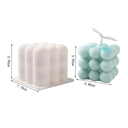 Singe-cavity / 6-cavity / 15-cavity 3D Bubble Rubiks Cube | Heart Bubble Silicone Molds