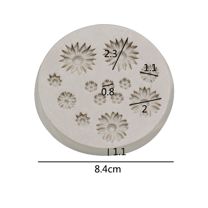 Floral Silicone Molds - Daisy, Chrysanthemum, Cherry Blossom, Rose