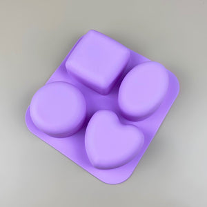 4-cavity assorted shape silicone mold