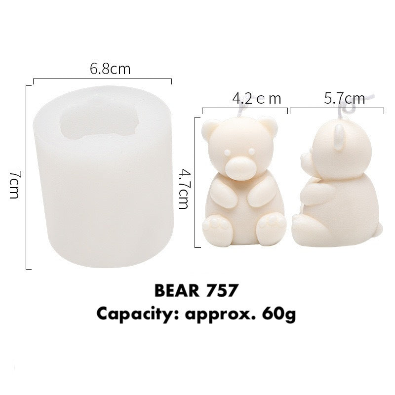 3D Silicone Mold for candles - Bear | Llama | Cat