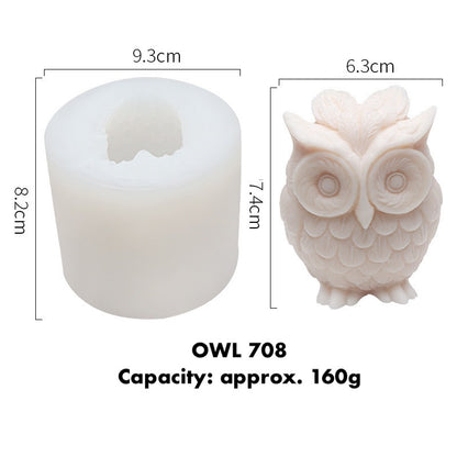 3D Owl Silicone Mold - for soap, candle, crafts