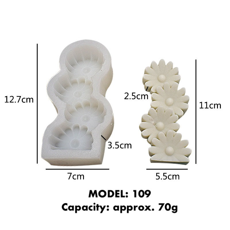 Assorted Wavy Pillar Silicone Mold