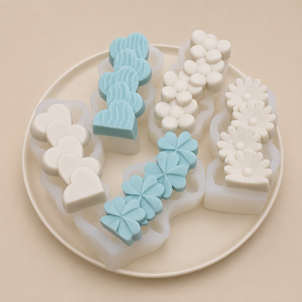 Assorted Wavy Pillar Silicone Mold