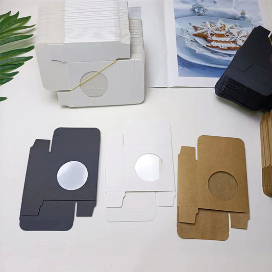 7.5cm x 3cm Reverse Tuck End Square Box w/ Window - 10pc/50pc