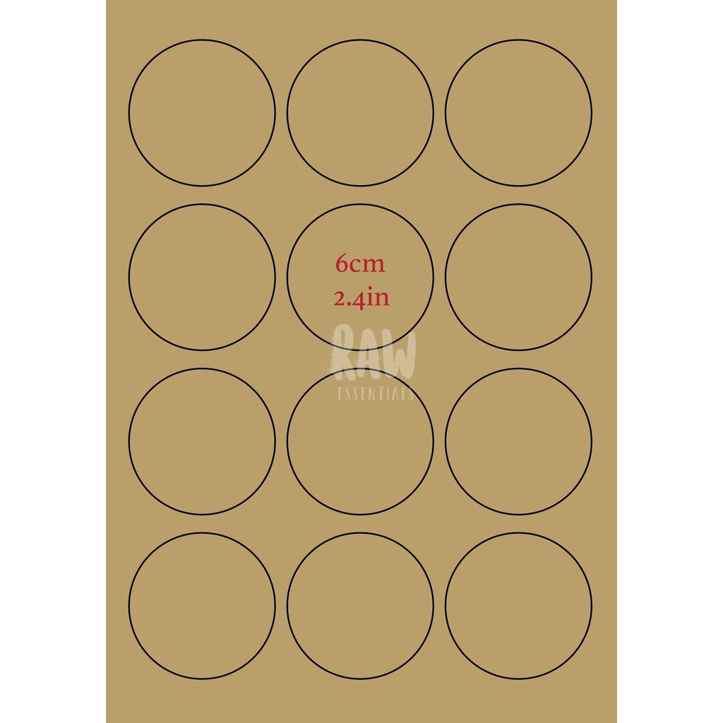 10Sheets Diecut Round Kraft Sticker Paper Labels
