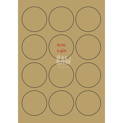 10Sheets Diecut Round Kraft Sticker Paper Labels