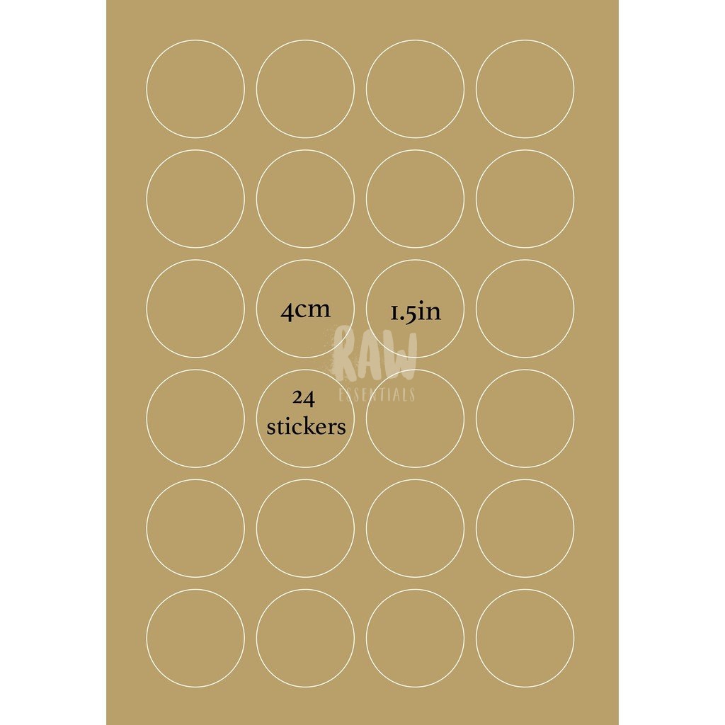 10Sheets Diecut Round Kraft Sticker Paper Labels