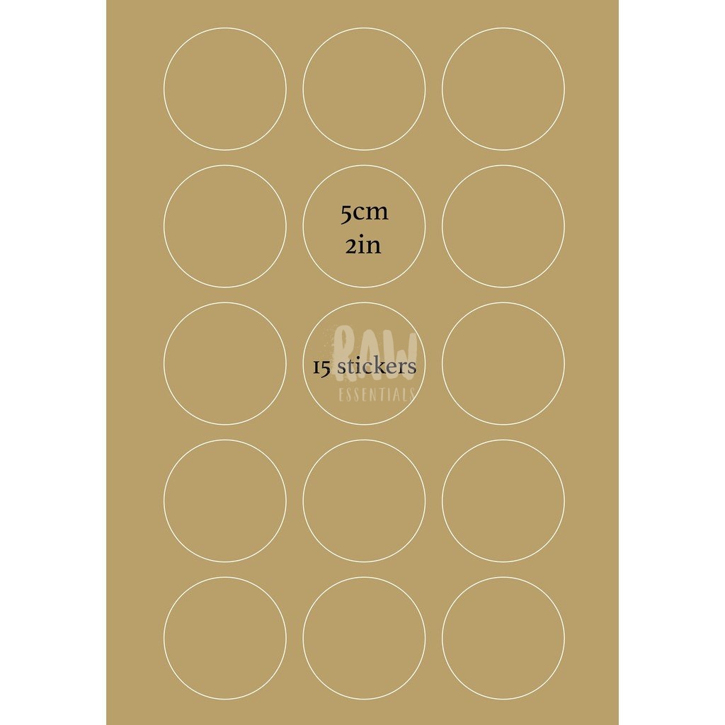 10Sheets Diecut Round Kraft Sticker Paper Labels