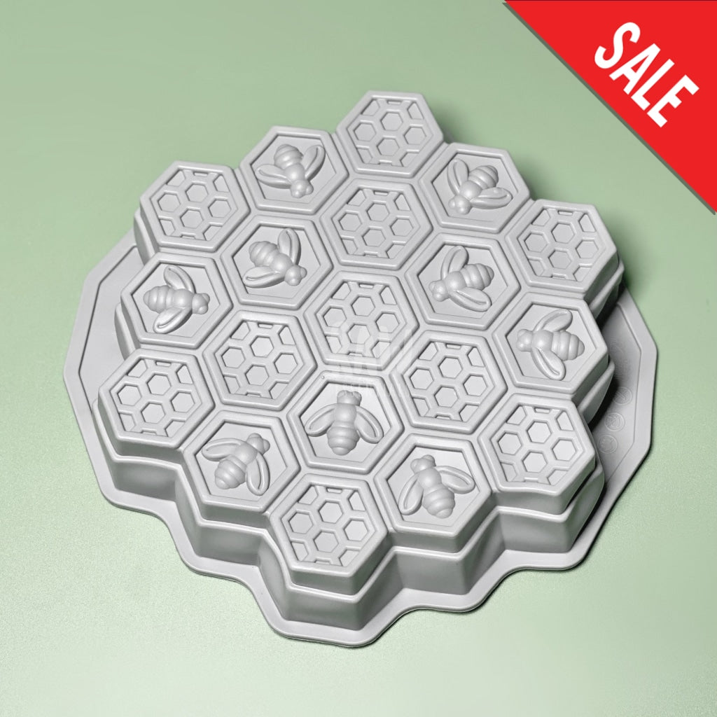 DEFORMED 19-Cavity Small Bee Honeycomb Silicone Mold