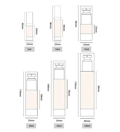 Airless Pump Bottles for Serum / Lotion / Cream (Reusable)
