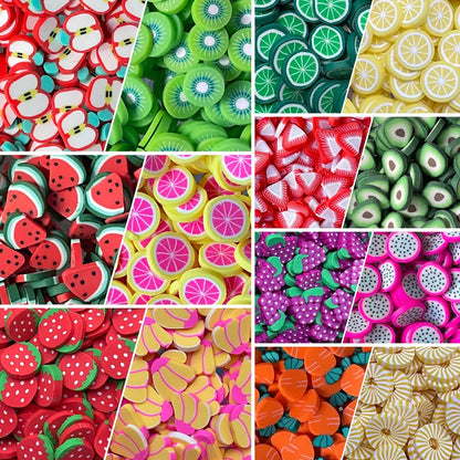 Plastic Polymer Fimo Fruit Slices for crafts (10mm)