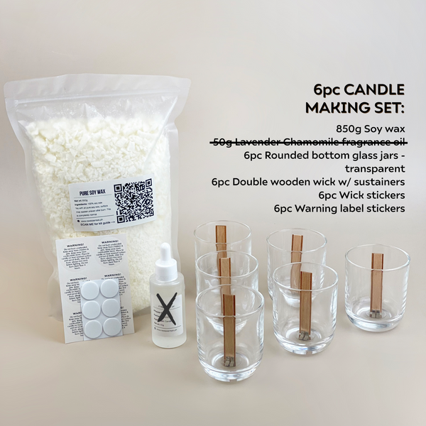 6pc Lavender Chamomile Soy Candle Kit