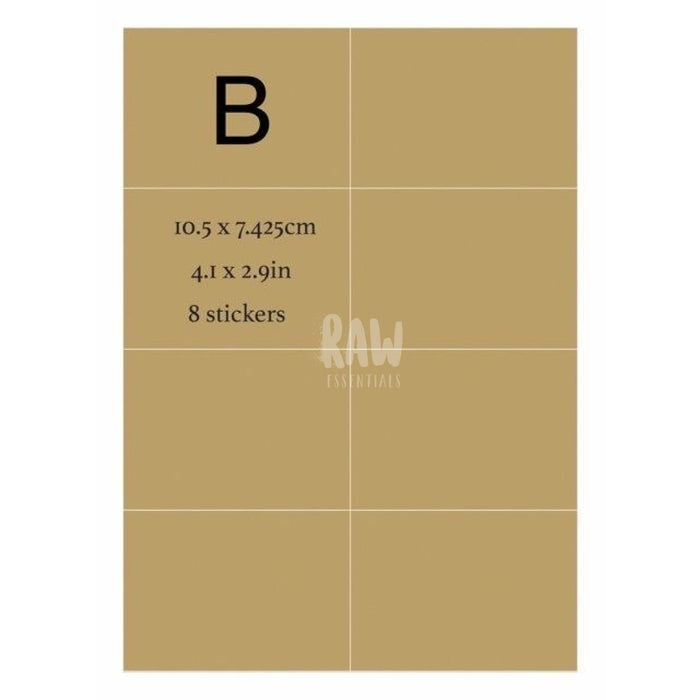 A4 Sticker Label Templates (.pages) B - 8 Stickers Digital