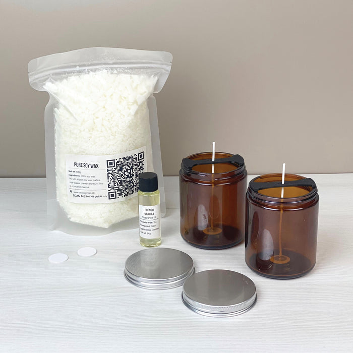 Scented Pure Soy Candle-Making Kit - Amber Glass