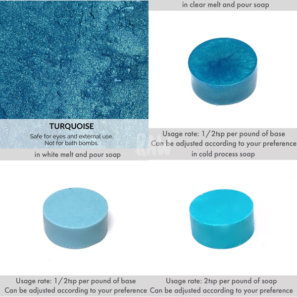 Blue/green Mica Powders - 5G & Neon Pigments