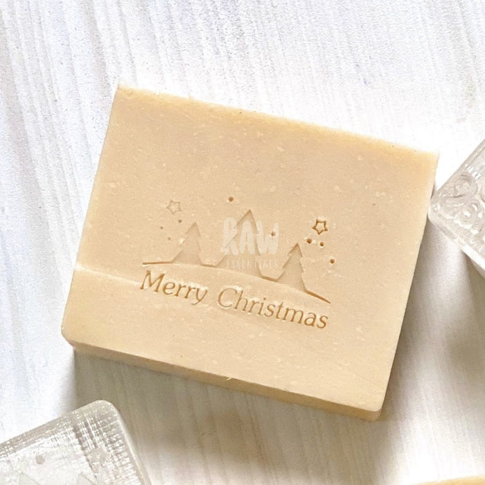 Christmas-Themed Soap Stamps (With Handle) Merry Xmas W Trees
