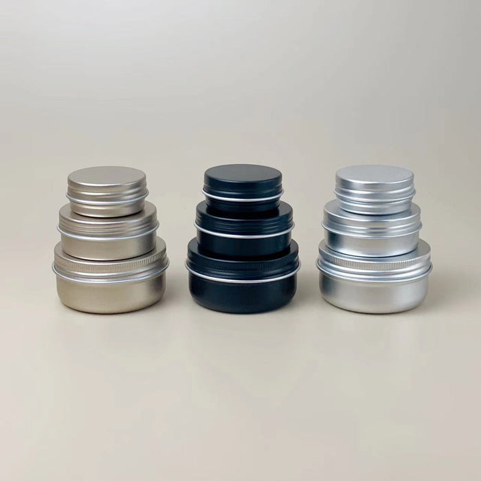 10g/25g/50g Flat Aluminum Tin Can/Jar (Rose Gold, Silver, Black, Light Gold)