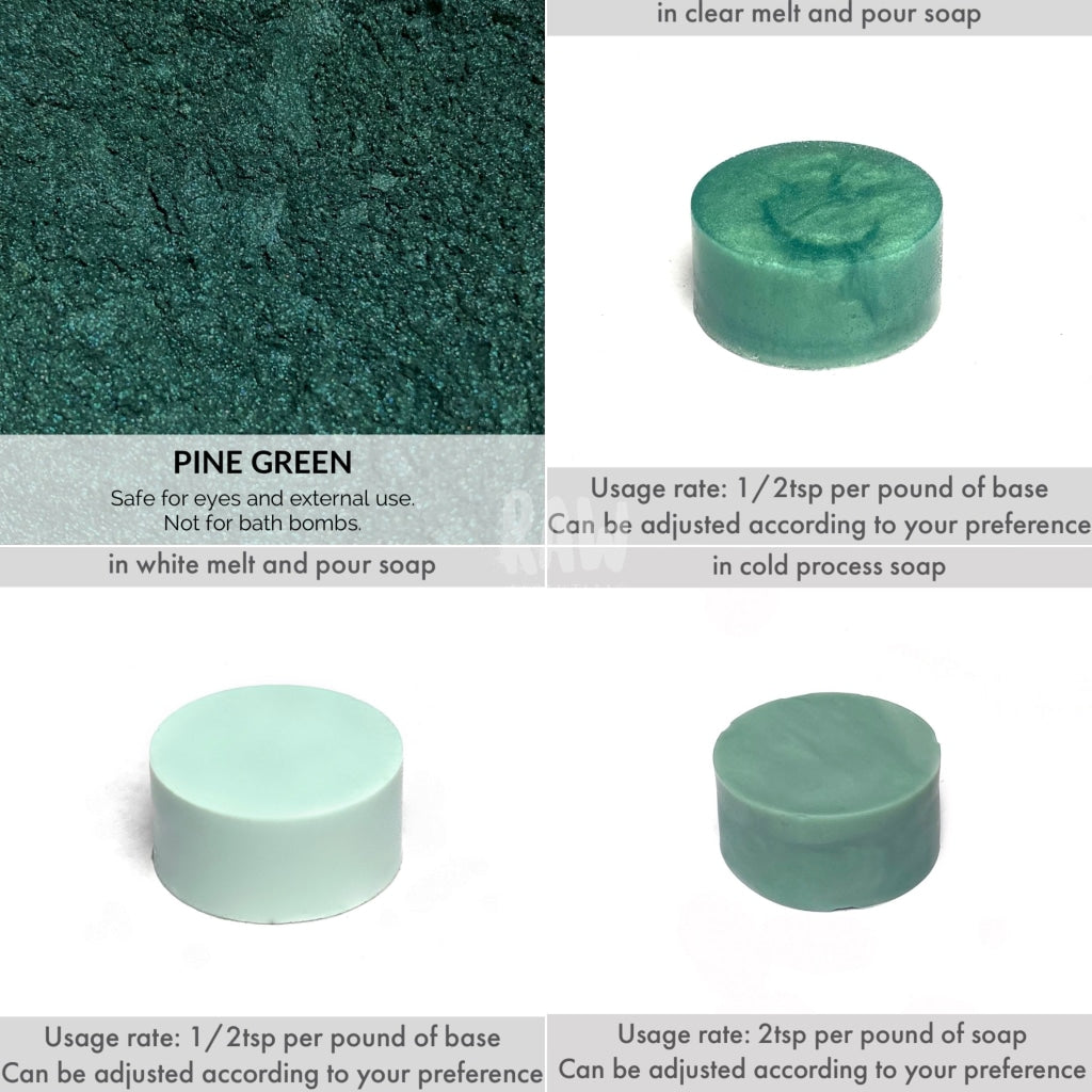 Blue/green Mica Powders - 5G Pine Green & Neon Pigments