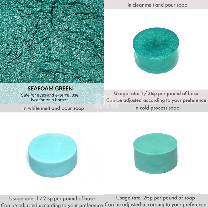 Blue/green Mica Powders - 5G & Neon Pigments