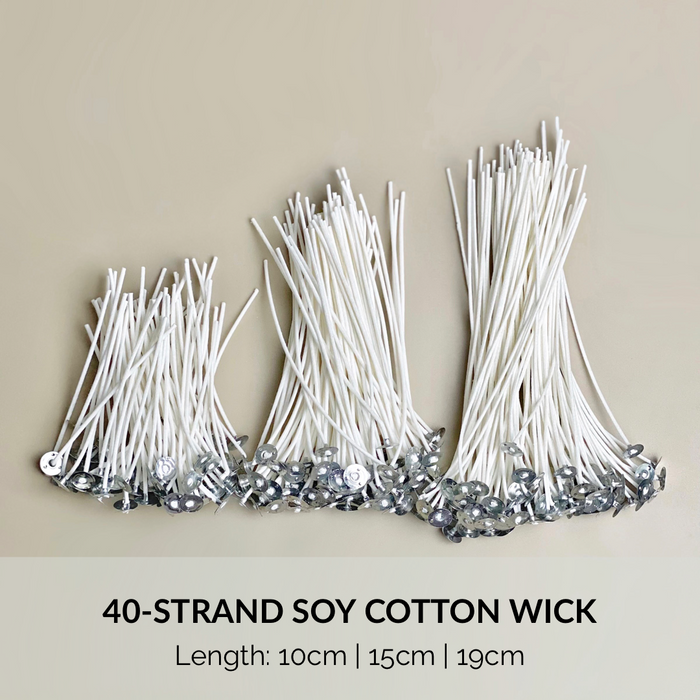 20pc/100pc 40-strand Soy Cotton Wick for candles