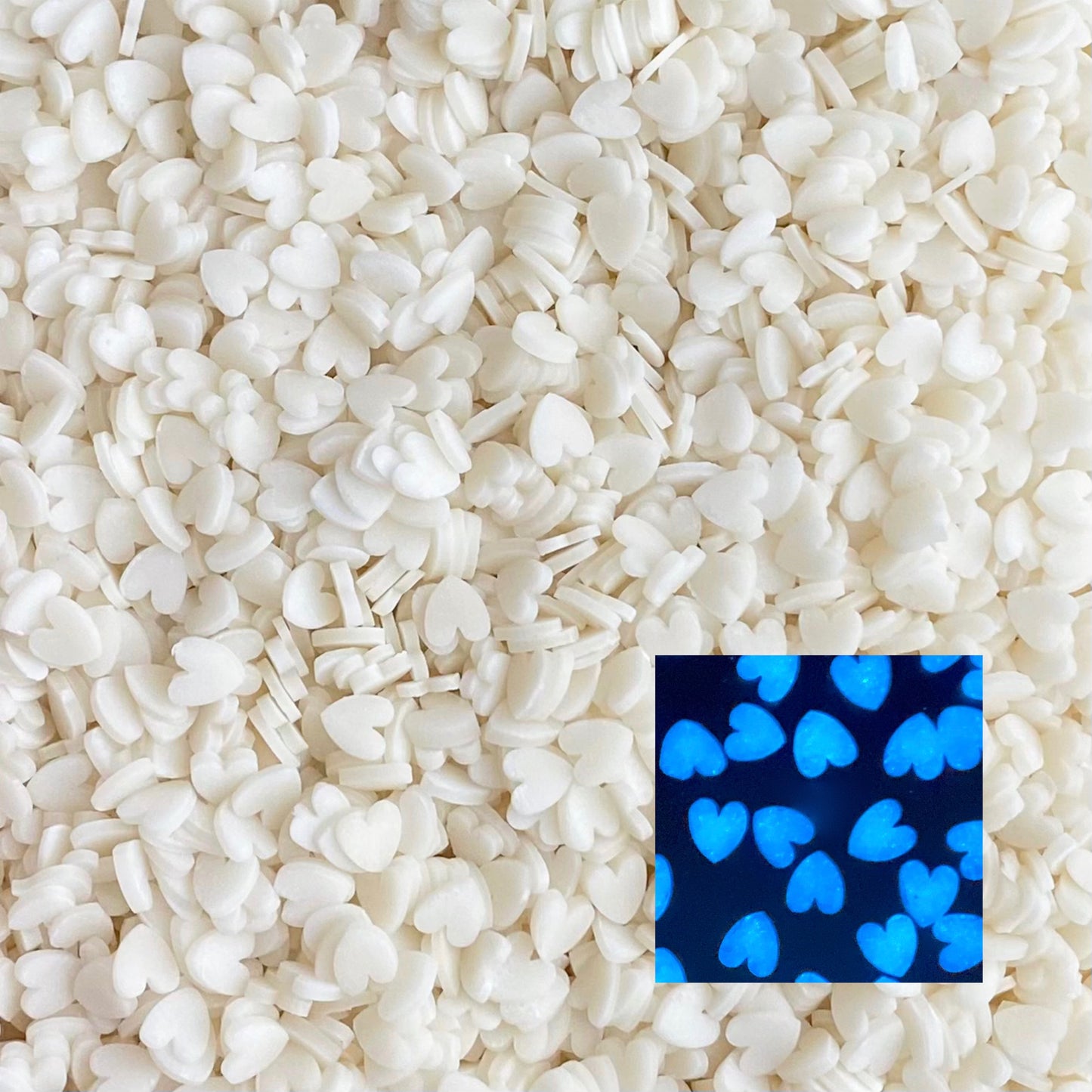 NOT EDIBLE! Glow in the dark polymer clay sprinkles - 10g / 50g