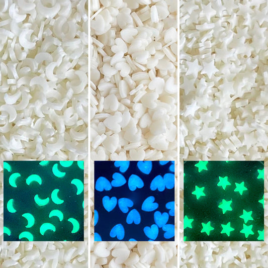 NOT EDIBLE! Glow in the dark polymer clay sprinkles - 10g / 50g