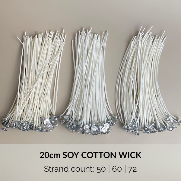 20pc/100pc 24 | 35 | 40 | 50 | 60 | 72-strand Soy Cotton Wick for candles