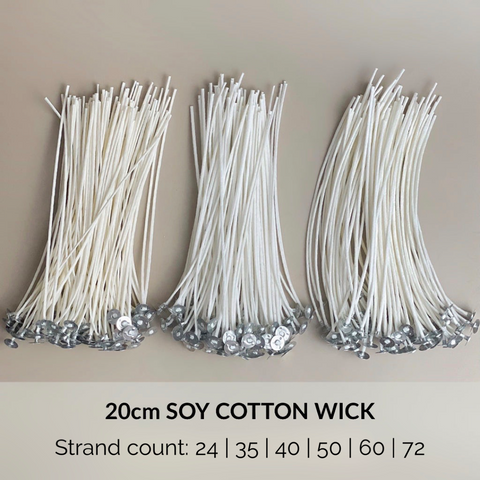 20pc/100pc 24 | 35 | 40 | 50 | 60 | 72-strand Soy Cotton Wick for candles