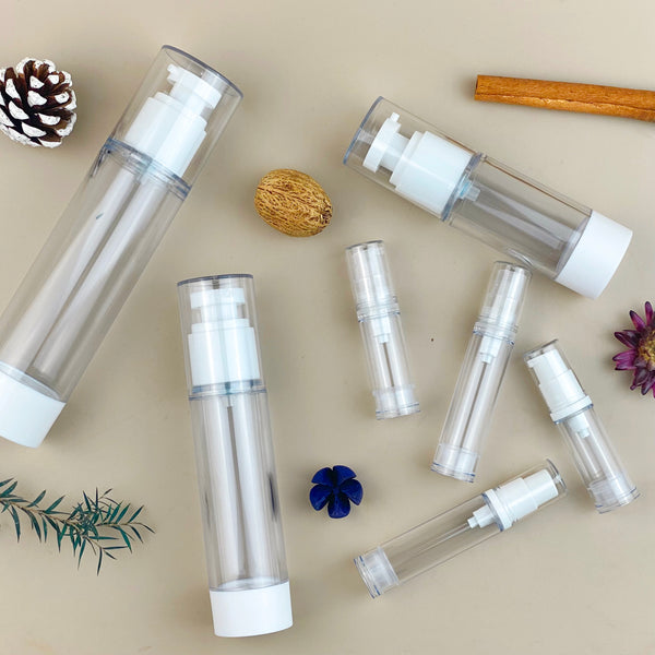 Airless Pump Bottles for Serum / Lotion / Cream (Reusable)