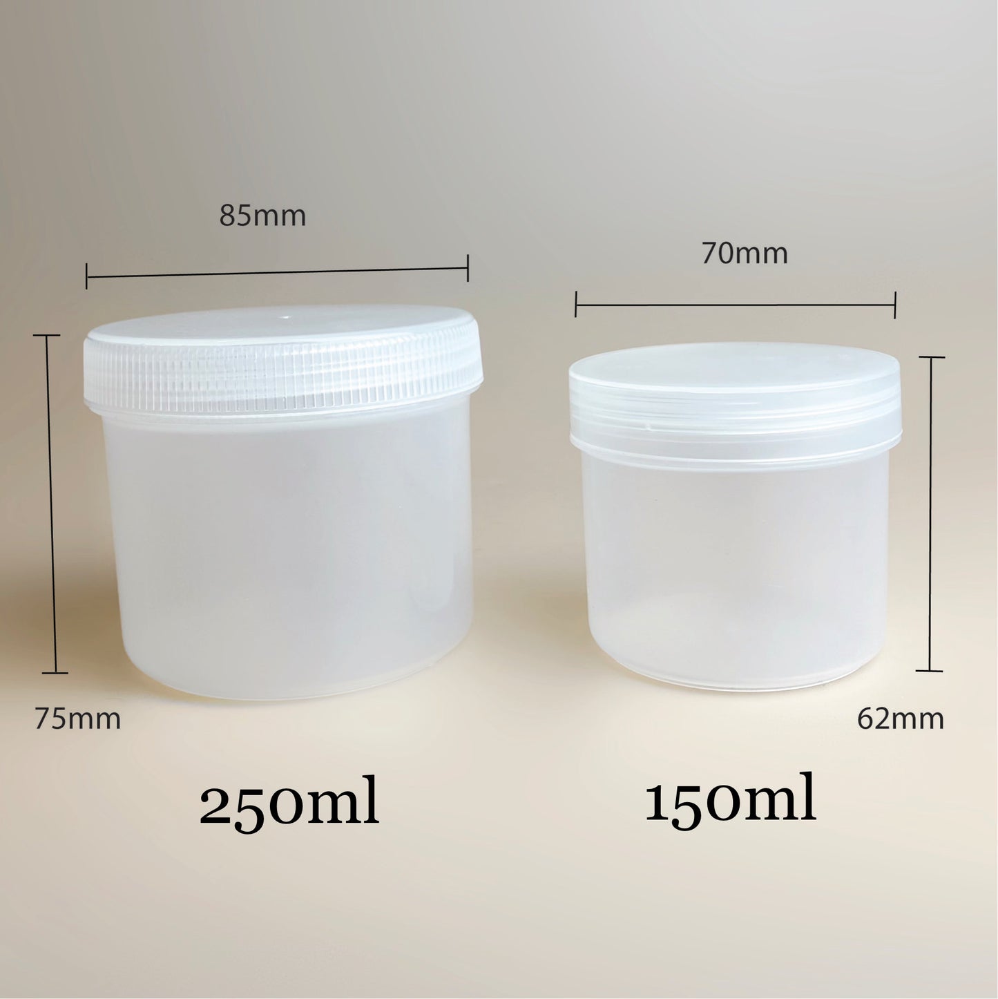 Frosted PP Jar with inner lid - 10g | 30g | 50g | 80g | 100g | 150g | 200g | 250g