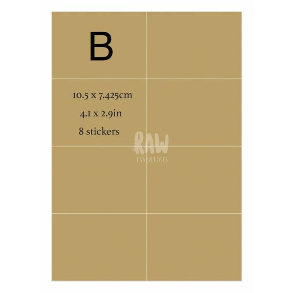 Printable Diecut Kraft Sticker Paper B Labels