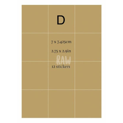 Printable Diecut Kraft Sticker Paper D Labels