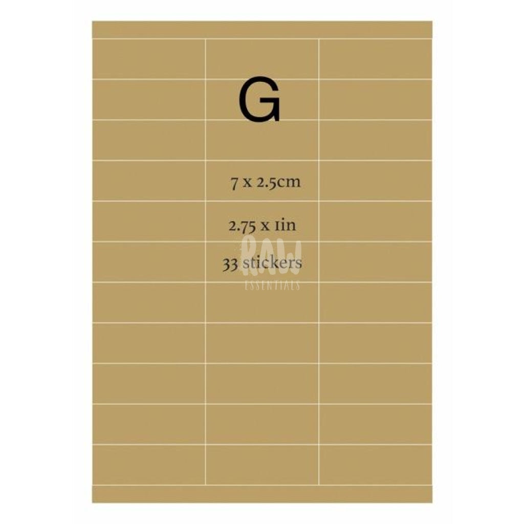 Printable Diecut Kraft Sticker Paper G Labels