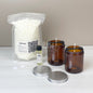 Pure Soy Candle-Making Kit - Amber Glass Basic Set / Caramel Macchiato Candles