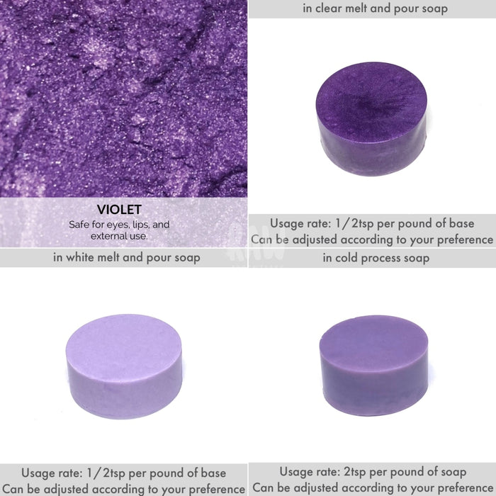 Purple/violet Mica Powders - 5G Violet & Neon Pigments