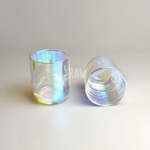 Rounded-Bottom Glass Jars Iridescent