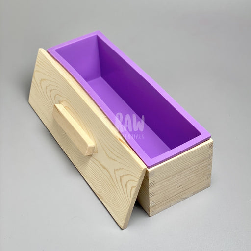 Wooden Soap Mold W/ Silicone Liner And Cover Purple Soap Mold